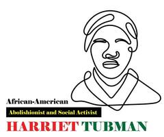 illustration of an african american hero Harriet Tubman. vector