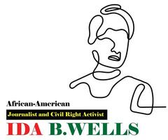 Illustration of a famous black hero Ida B.wells. vector