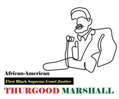 a famous black hero Thurgood Marshall. vector