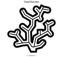 Coral Sea icon vector