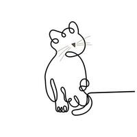 Continuous line art of cats. Pets store poster elements. Inspirational designs for wallpaper and posters vector