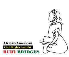 vector Illustration of Ruby Bridges. Black History month art