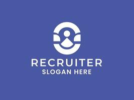 Mature Modern Recruiter Company Logo Template, Editable vector