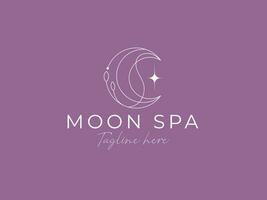 estado animico spa y hermosura logo con Luna modelo vector