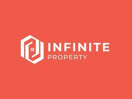 infinito propiedad logo para real inmuebles y propiedad empresa vector