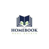 hogar y libro logo para educación y empresa vector