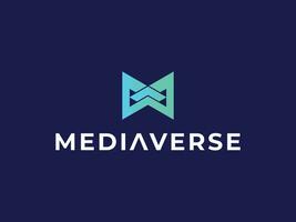 Mediaverse with initial M logo template vector