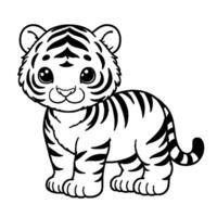 Tiger pattern coloring book vector