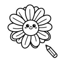 Flower coloring book vector