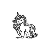 Unicorn coloring book vector