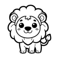 Lion coloring book vector