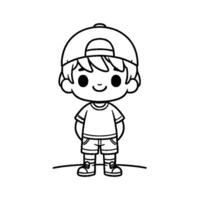 Boy coloring book vector