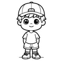 Boy coloring book vector