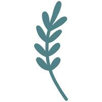 A plant branch with multiple oval-shaped leaves. It's a simple design, giving a serene and natural feel. vector