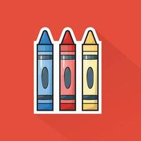 Illustration Vector of Crayon in Flat Design