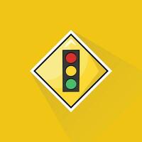 Illustration Vector of Traffic Light Sign in Flat Design