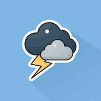 Illustration Vector of Thunder in Flat Design