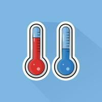 ilustración vector de temperatura en plano diseño