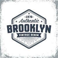 Brooklyn vintage logo with grunge effect vector