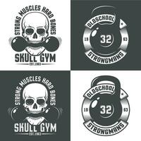 Retro logos for gym vector