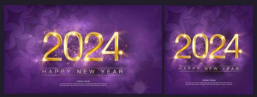 New Year 2024 Design. With numbers beautiful gold, Happy New Year 2024 greetings and celebrations. vector