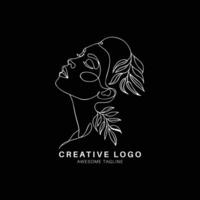 Women face creative luxury logo design symbool vector