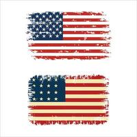 dos americano bandera conjunto vector ilustración