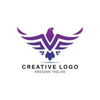 creativo águila pájaro logo diseño icono vector