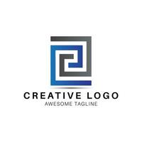 RC letter rectangle shape logo design icon vector