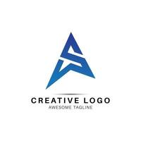 SA or AS letter creative logo design icon vector