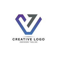 CV letter creative logo design icon vector