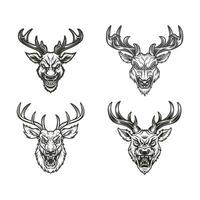 Angry Deer head collection vector