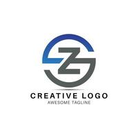 GZ letter round shape logo design icon vector