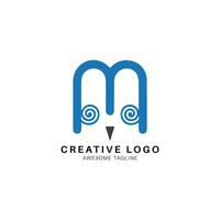 M letter creative logo icon vector