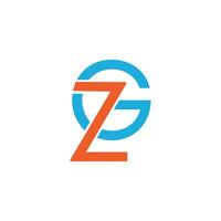 ZG letter logo icon vector