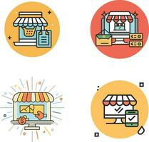 Social media store set illustration vector