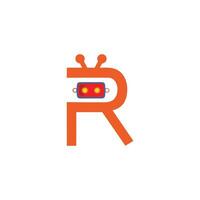 r letra robótico logo icono vector