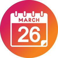 26 March Vector Icon