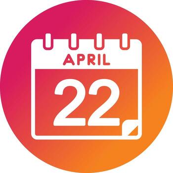22 abril vector icono