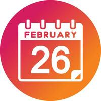 26 February Vector Icon