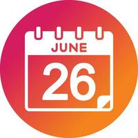 26 June Vector Icon