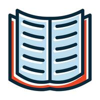 Open Book Vector Thick Line Filled Dark Colors