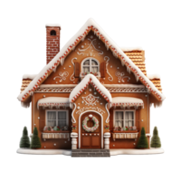 Merry christmas decoration gingerbread house ai generative png