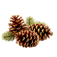 Christmas Day Glittering pine cones ai generative png