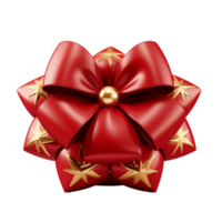 Gift box red bow ai generative png