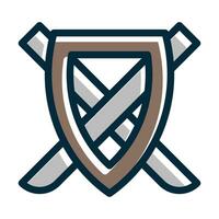 Shield Vector Thick Line Filled Dark Colors