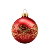 Natale decorativo ornamento rosso palla isloated ai generativo png