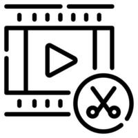 editing video icon for web, UIUX, infographic, etc vector