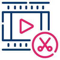 editing video icon for web, UIUX, infographic, etc vector