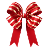 Red Gold Bow Decoration Ai Generative png